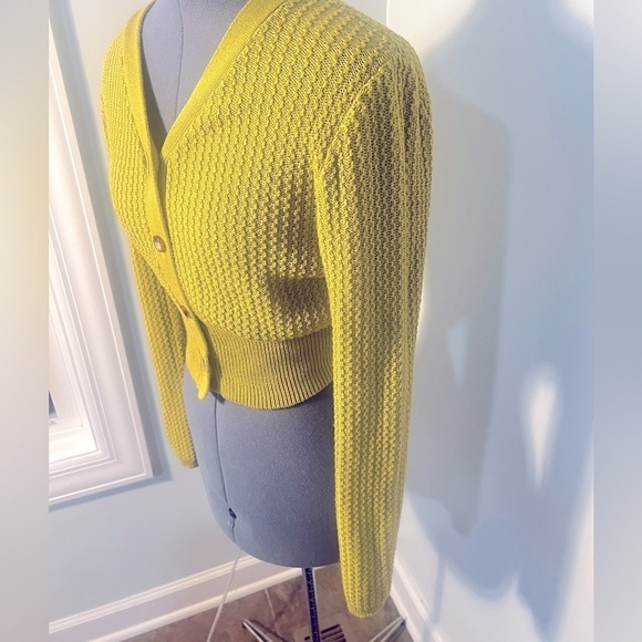 Kerisma Sz Small Saori Cardie, Moss Green Cashmere Blend Shrunken Cardigan NWOT - Picture 6 of 16